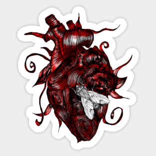 The Fly and the Heart Sticker